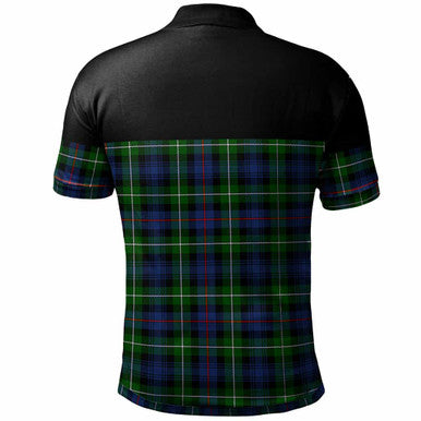 Scottish MacKenzie Modern Clan Tartan Polo Shirt - Horizontal Style Back Side Tartan Plaid