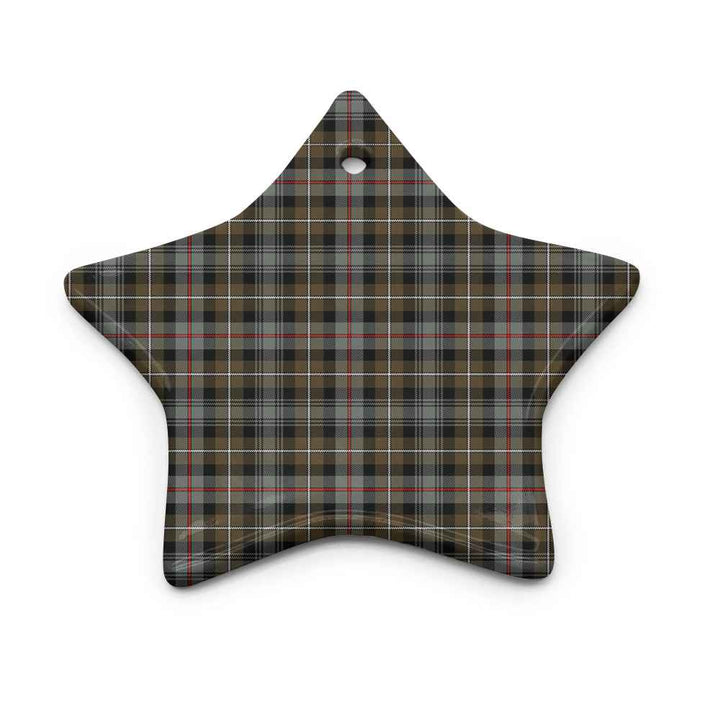 Scottish MacKenzie Weathered Clan Tartan Ceramic Ornament Star Shape Tartan Plaid
