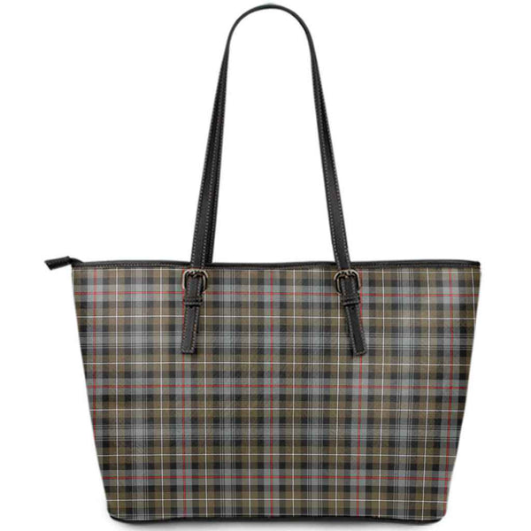 Scottish MacKenzie Weathered Clan Tartan Leather Tote Tartan Plaid