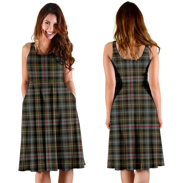 Scottish MacKenzie Weathered Clan Tartan Women Midi Dress