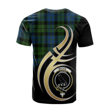 Scottish MacKie Clan Crest Tartan T-Shirt Believe in Me Back Side Tartan Plaid