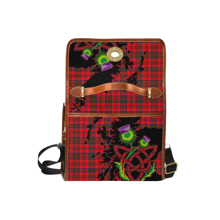 Scottish MacKillop Clan Tartan Waterproof Canvas Bag With Thistle Tartan Plaid 6