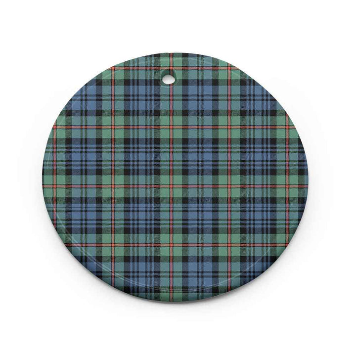 Scottish MacKinlay Ancient Clan Tartan Ceramic Ornament Circle Shape Tartan Plaid
