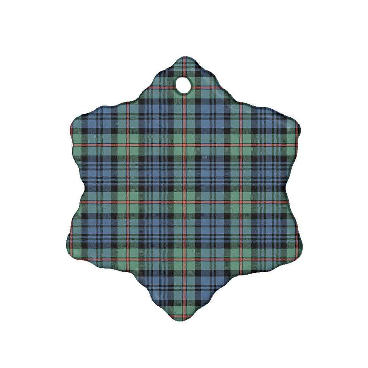 Scottish MacKinlay Ancient Clan Tartan Ceramic Ornament Snow Flake Shape Tartan Plaid