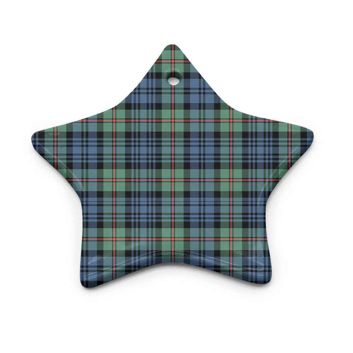 Scottish MacKinlay Ancient Clan Tartan Ceramic Ornament Star Shape Tartan Plaid