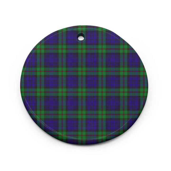 Scottish MacKinlay Modern Clan Tartan Ceramic Ornament Circle Shape Tartan Plaid
