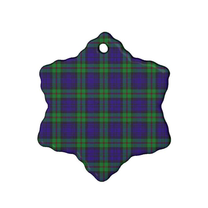 Scottish MacKinlay Modern Clan Tartan Ceramic Ornament Snow Flake Shape Tartan Plaid