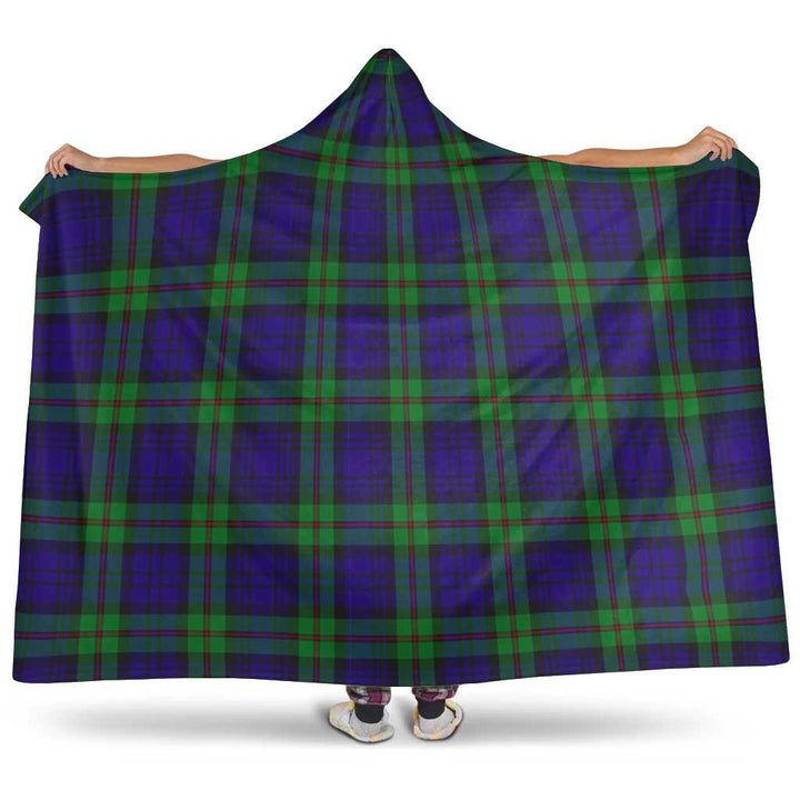 Scottish MacKinlay Modern Clan Tartan Hooded Blanket Tartan Plaid 1