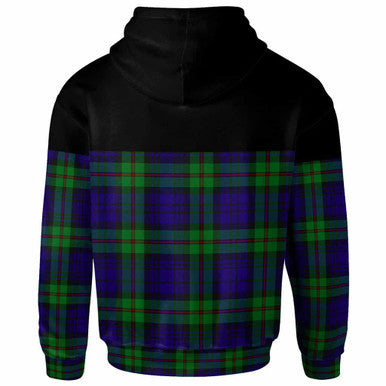 Scottish MacKinlay Modern Clan Tartan Hoodie - Horizontal Style Back Side Tartan Plaid
