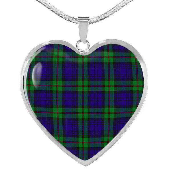 Scottish MacKinlay Modern Clan Tartan Necklace Heart Tartan Plaid 1