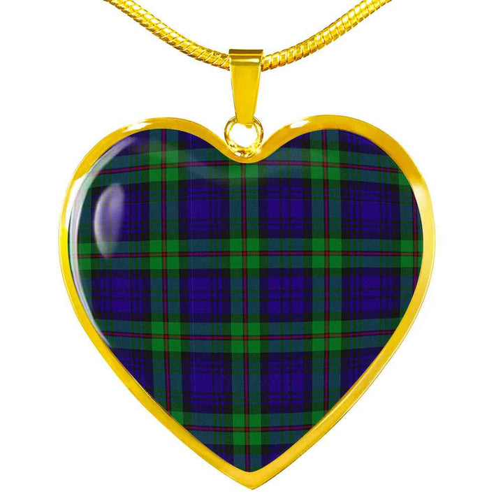 Scottish MacKinlay Modern Clan Tartan Necklace Heart Tartan Plaid 2