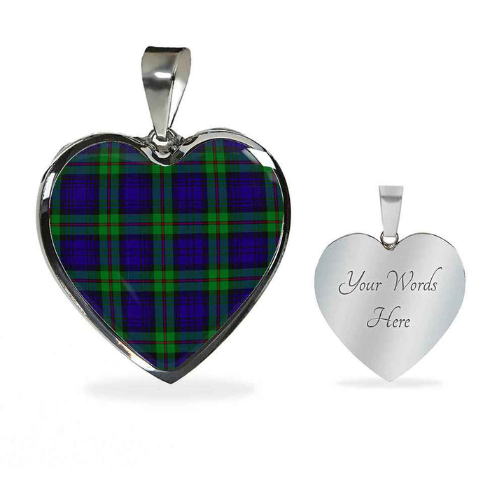 Scottish MacKinlay Modern Clan Tartan Necklace Heart Tartan Plaid 3