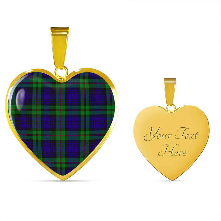 Scottish MacKinlay Modern Clan Tartan Necklace Heart Tartan Plaid 4