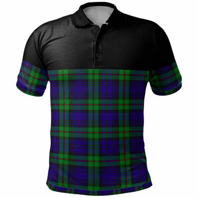 Scottish MacKinlay Modern Clan Tartan Polo Shirt - Horizontal Style Front Side Tartan Plaid
