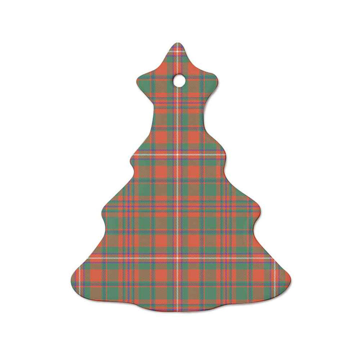 Scottish MacKinnon Ancient Clan Tartan Ceramic Ornament  Tree Shape Tartan Plaid