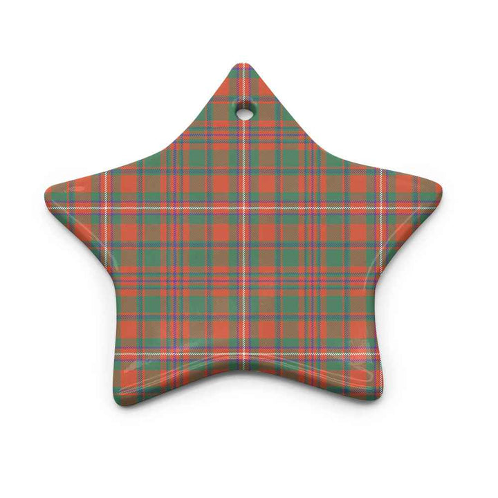 Scottish MacKinnon Ancient Clan Tartan Ceramic Ornament Star Shape Tartan Plaid