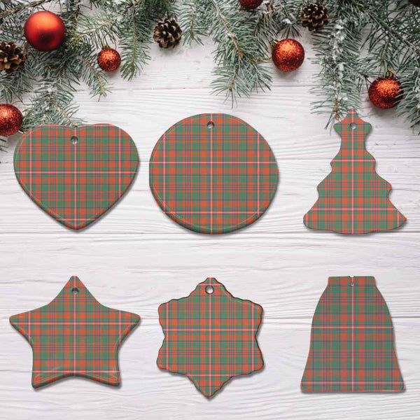 Scottish MacKinnon Ancient Clan Tartan Ceramic Ornament All Tartan Plaid
