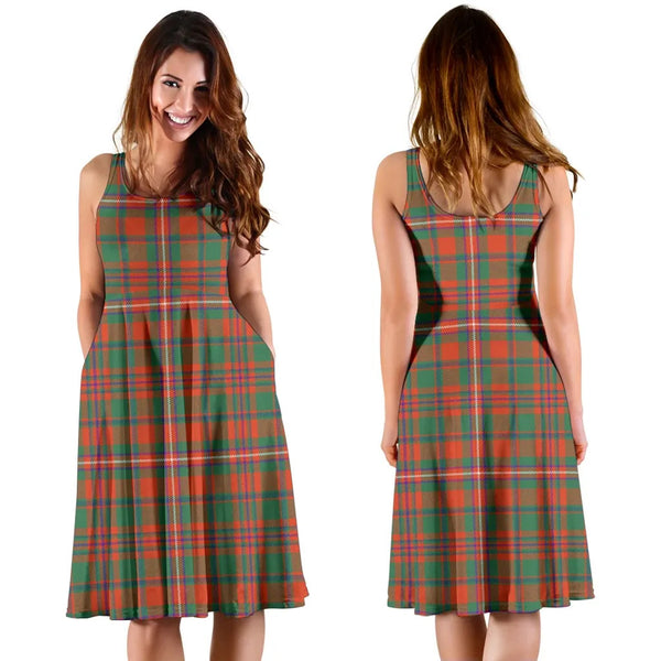 Scottish MacKinnon Ancient Clan Tartan Women Midi Dress