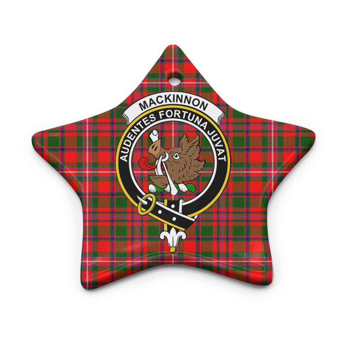 Scottish MacKinnon Clan Crest Tartan Ceramic Ornament Star Shape Tartan Plaid