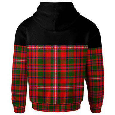 Scottish MacKinnon Clan Crest Tartan Hoodie - Horizontal Style Back Side Tartan Plaid