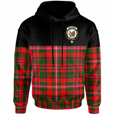 Scottish MacKinnon Clan Crest Tartan Hoodie - Horizontal Style Front Side Tartan Plaid