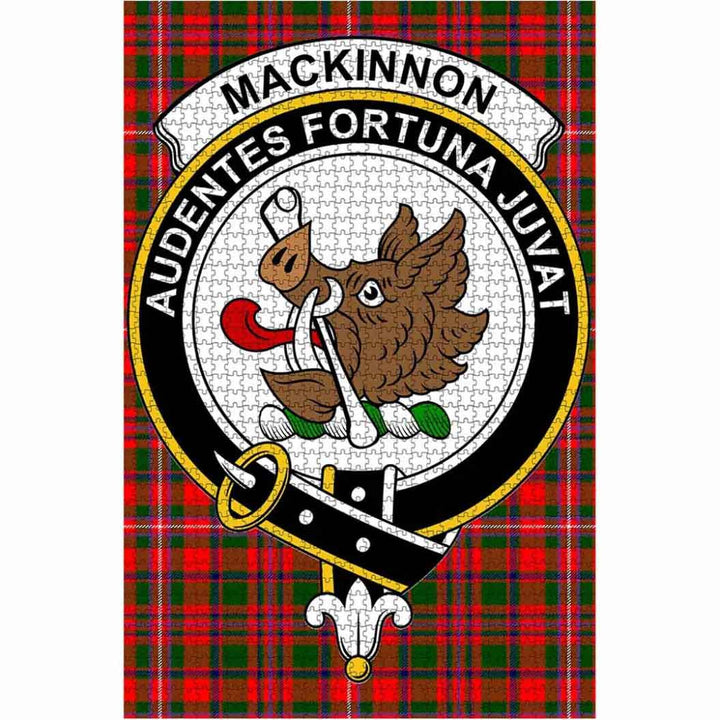 Scottish MacKinnon Clan Crest Tartan Jigsaw Puzzle 1