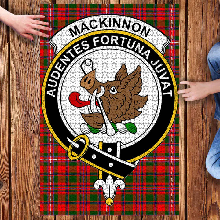 Scottish MacKinnon Clan Crest Tartan Jigsaw Puzzle 3
