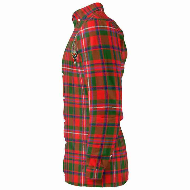 Scottish MacKinnon Clan Crest Tartan Long Sleeve Shirt Tartan Plaid
