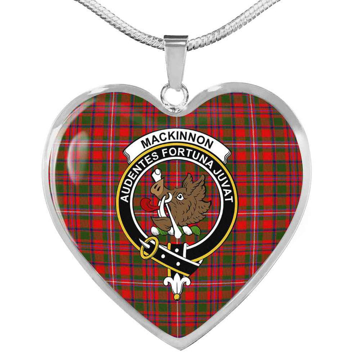 Scottish MacKinnon Clan Crest Tartan Necklace Heart Tartan Plaid 1
