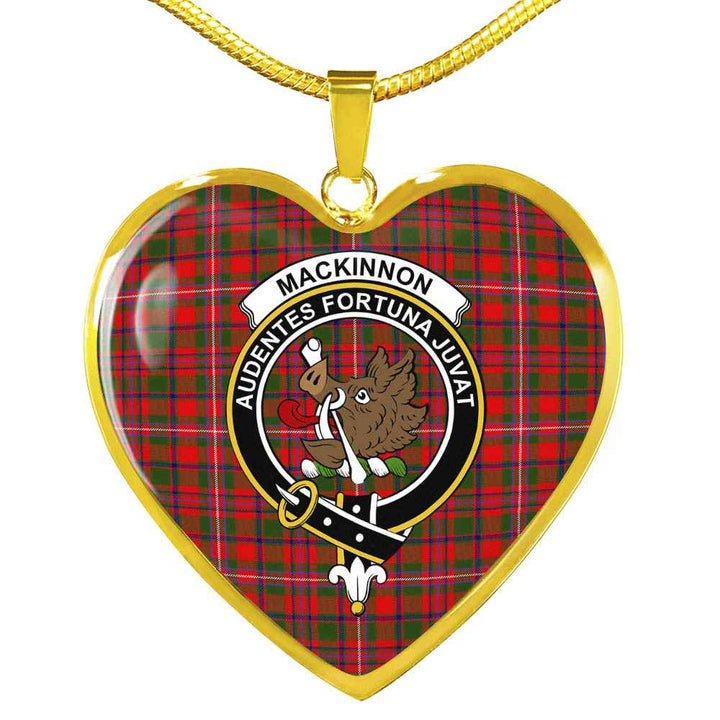 Scottish MacKinnon Clan Crest Tartan Necklace Heart Tartan Plaid 2