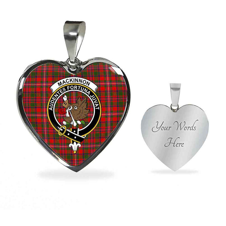 Scottish MacKinnon Clan Crest Tartan Necklace Heart Tartan Plaid 3