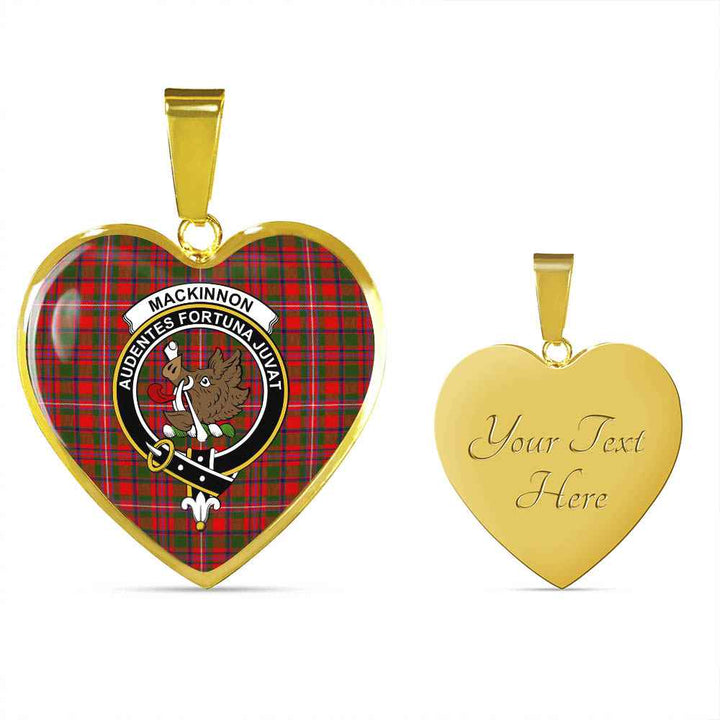 Scottish MacKinnon Clan Crest Tartan Necklace Heart Tartan Plaid 4