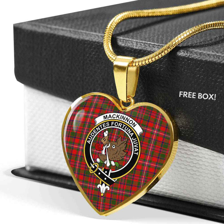 Scottish MacKinnon Clan Crest Tartan Necklace Heart Tartan Plaid 6