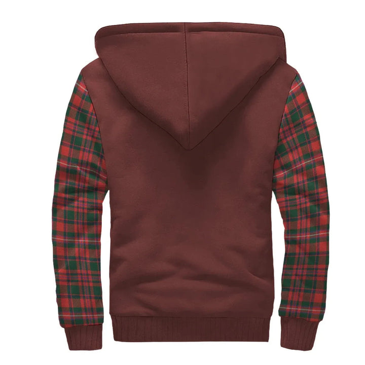 Scottish MacKinnon Clan Crest Tartan Plaid Sleeve Sherpa Hoodie