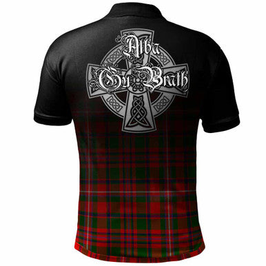 Scottish MacKinnon Clan Crest Tartan Polo Shirt - Alba Gu Brath Family Crest Celtic Inspired Back Side Tartan Plaid