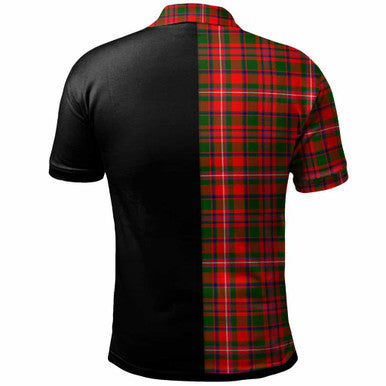 Scottish MacKinnon Clan Crest Tartan Polo Shirt - Half in Me Back Side Tartan Plaid