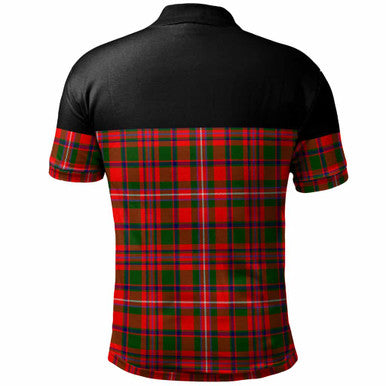 Scottish MacKinnon Clan Crest Tartan Polo Shirt - Horizontal Style Back Side Tartan Plaid