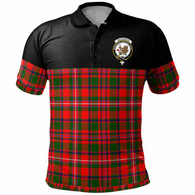 Scottish MacKinnon Clan Crest Tartan Polo Shirt - Horizontal Style Front Side Tartan Plaid