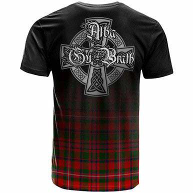 Scottish MacKinnon Clan Crest Tartan T-Shirt - Alba Gu Brath Family Crest Celtic Inspired Back Side Tartan Plaid