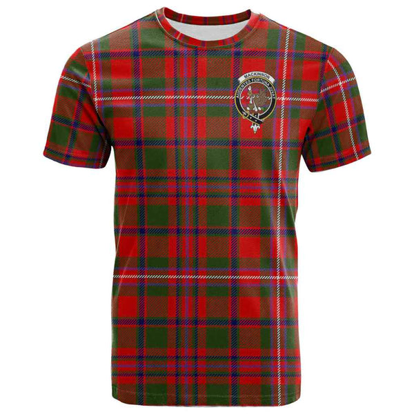 Scottish MacKinnon Clan Crest Tartan T-Shirt Front Side Tartan Plaid