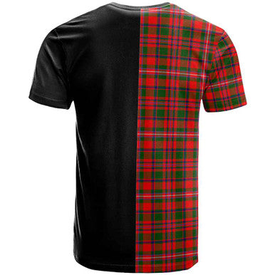 Scottish MacKinnon Clan Crest Tartan T-Shirt Half in Me Back Side Tartan Plaid