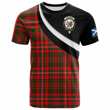 Scottish MacKinnon Clan Crest Tartan T-Shirt - Scotland Forever Style Front Side Tartan Plaid