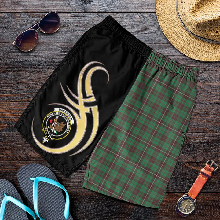 Scottish MacKinnon Hunting Ancient Clan Crest Tartan Believe in Me Men's Shorts
