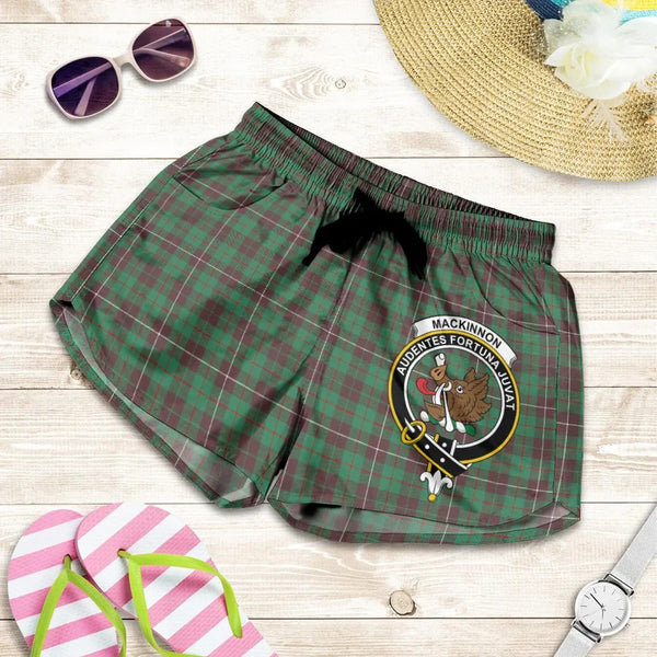 Scottish MacKinnon Hunting Ancient Clan Crest Tartan Women Shorts