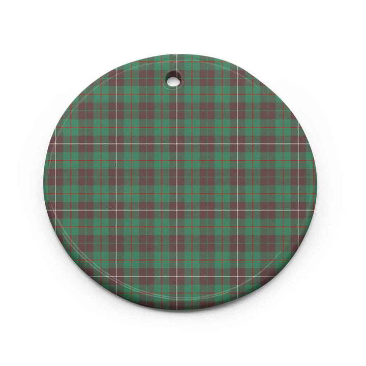 Scottish MacKinnon Hunting Ancient Clan Tartan Ceramic Ornament Circle Shape Tartan Plaid