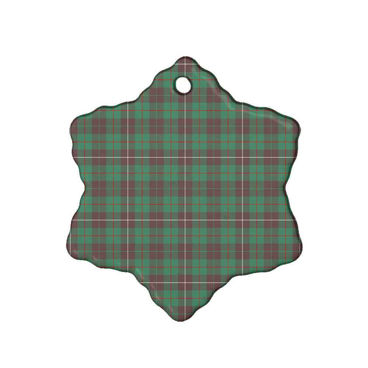 Scottish MacKinnon Hunting Ancient Clan Tartan Ceramic Ornament Snow Flake Shape Tartan Plaid