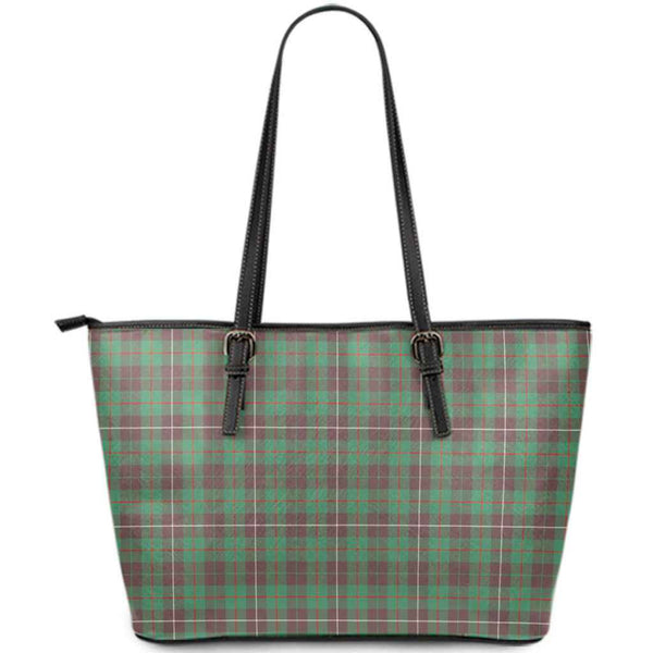 Scottish MacKinnon Hunting Ancient Clan Tartan Leather Tote Tartan Plaid