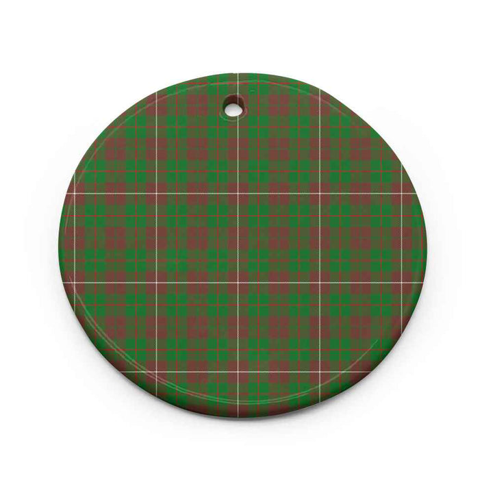 Scottish MacKinnon Hunting Modern Clan Tartan Ceramic Ornament Circle Shape Tartan Plaid