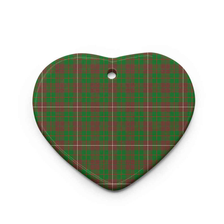 Scottish MacKinnon Hunting Modern Clan Tartan Ceramic Ornament Heart Shape Tartan Plaid