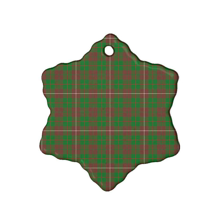 Scottish MacKinnon Hunting Modern Clan Tartan Ceramic Ornament Snow Flake Shape Tartan Plaid